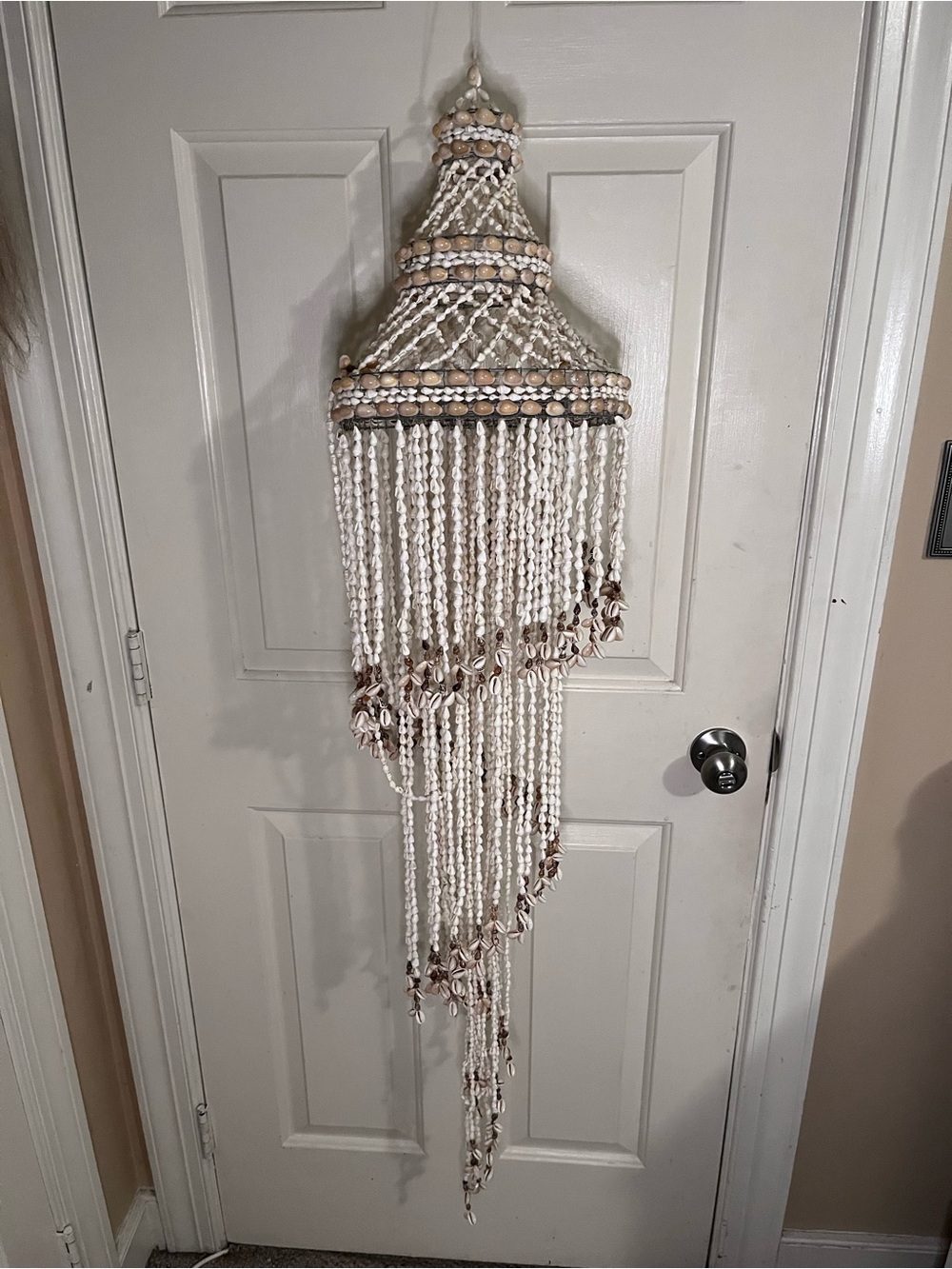 Coastal Bohemian Puka Seashell Large Chandelier Windchime